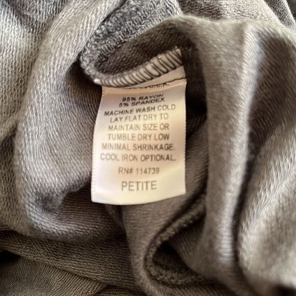 Flax In Motion Top Size XS Gray U Neck Tunic 3/4 Sleeve Oversized Lagenlook NWT - Picture 3 of 7